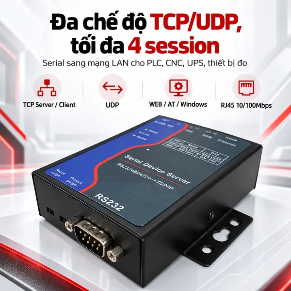 Bộ chuyển đổi 1 cổng RS232/RS485/RS422 sang Ethernet UPCOM MWISB01
