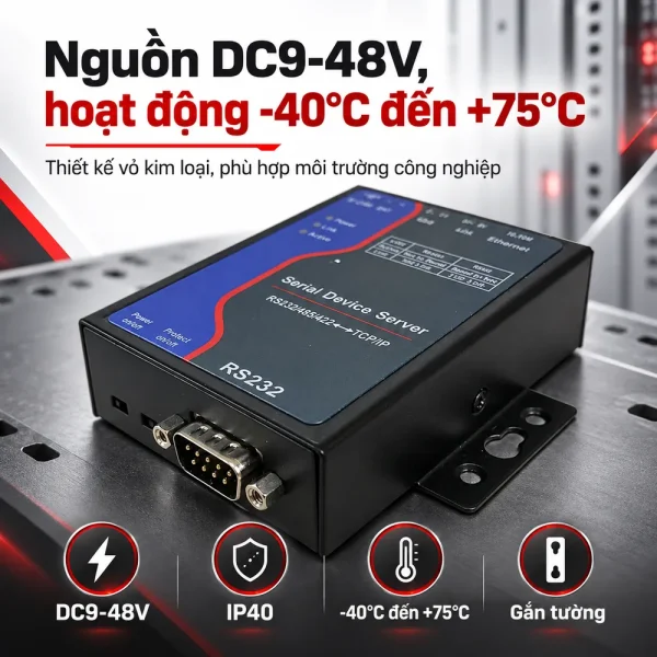 Bộ chuyển đổi 1 cổng RS232/RS485/RS422 sang Ethernet UPCOM MWISB01