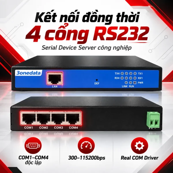 Bộ chuyển đổi 4 cổng RS232 sang Ethernet NP304T-4D(RS-232)