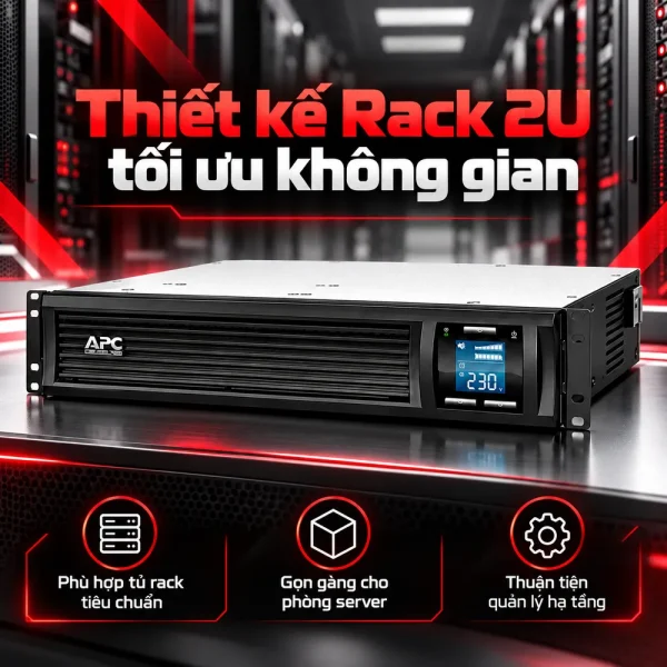 Bộ lưu điện UPS APC SMC1500I-2U 1.5KVA 2U LCD 230V