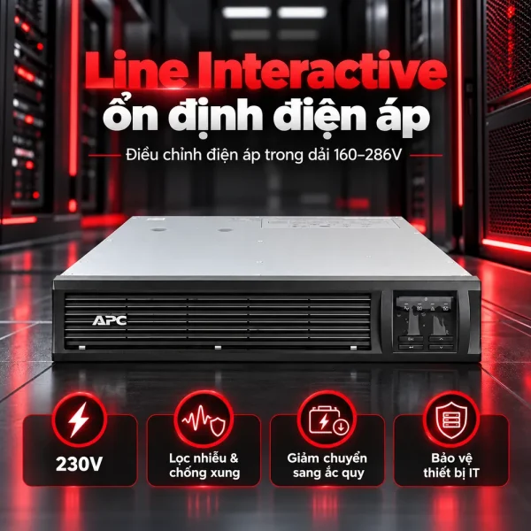Bộ lưu điện UPS APC SMT3000RMI2U 3KVA LCD RM 2U 230V