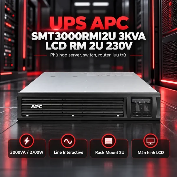 Bộ lưu điện UPS APC SMT3000RMI2U 3KVA LCD RM 2U 230V