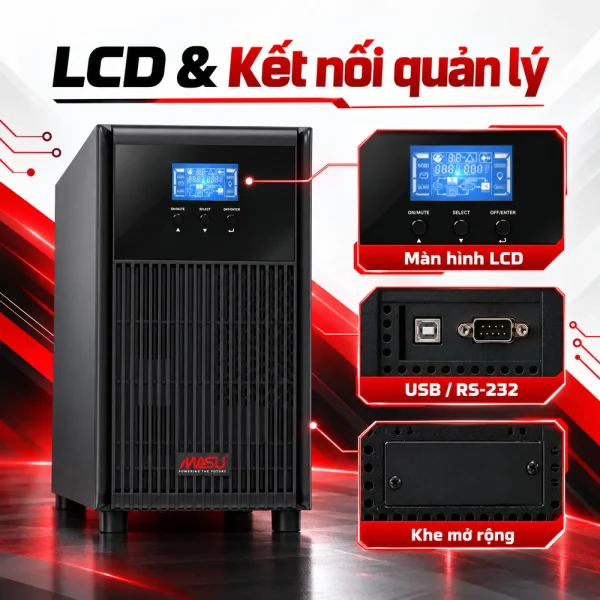 Bộ lưu điện UPS Masu MS-3KS LCD