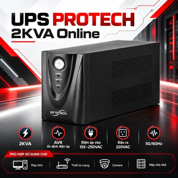 Bộ lưu điện UPS PROTECH 2KVA ONLINE