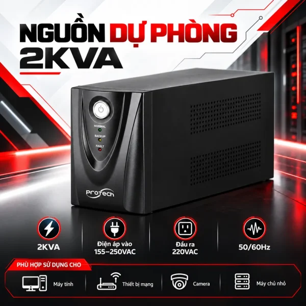Bộ lưu điện UPS PROTECH 2KVA ONLINE