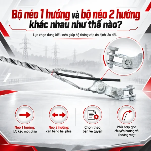 Bộ néo cáp quang ADSS, OPGW khoảng vượt 100 đến 300