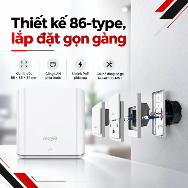 Bộ phát sóng wifi gắn tường RUIJIE RG-AP110-L