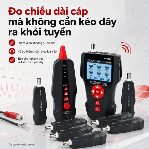 Bộ test dây, đo chiều dài, dò dây NOYAFA NF-8601W