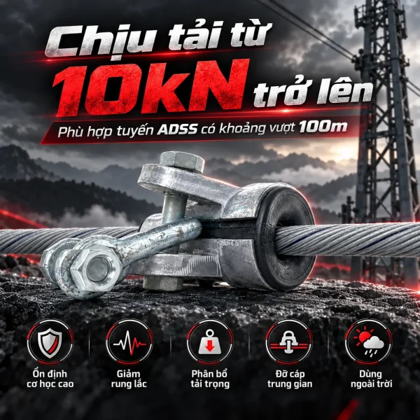 Bộ treo cáp quang ADSS khoảng vượt 100m