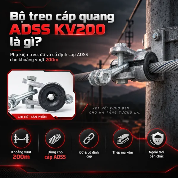 Bộ treo cáp quang ADSS khoảng vượt 200m