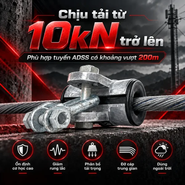 Bộ treo cáp quang ADSS khoảng vượt 200m