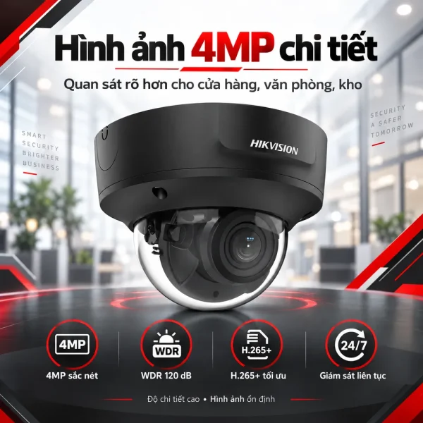 Camea Hikvision 4MP DS-2CD2743G2-IZS Bán Cầu
