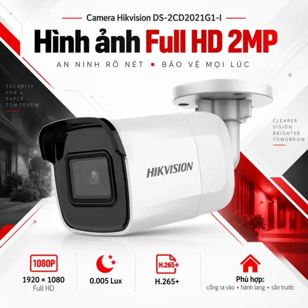 Camera Hikvision 2 MP WPR DS-2CD2021G1-I