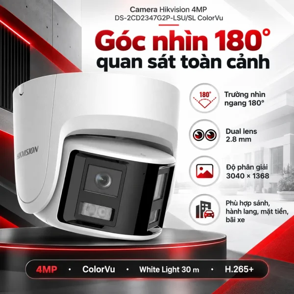 Camera Hikvision 4MP DS-2CD2347G2P-LSU/SL ColorVu