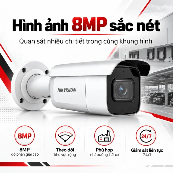 Camera Hikvision 8MP DS-2CD2683G2-IZS (hồng ngoại thân trụ)