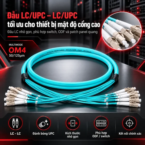Dây nhảy quang Multi Core OM4 LC – LC