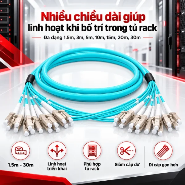 Dây nhảy quang Multi Core OM4 LC – LC