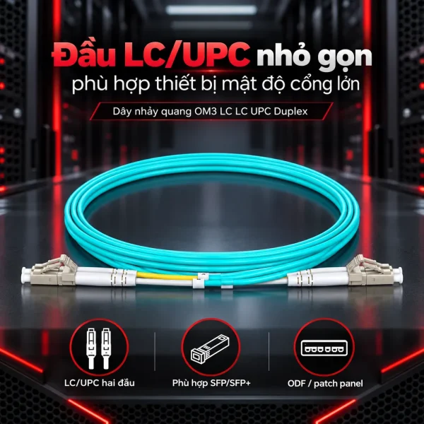 Dây nhảy quang OM3 LC LC UPC Duplex