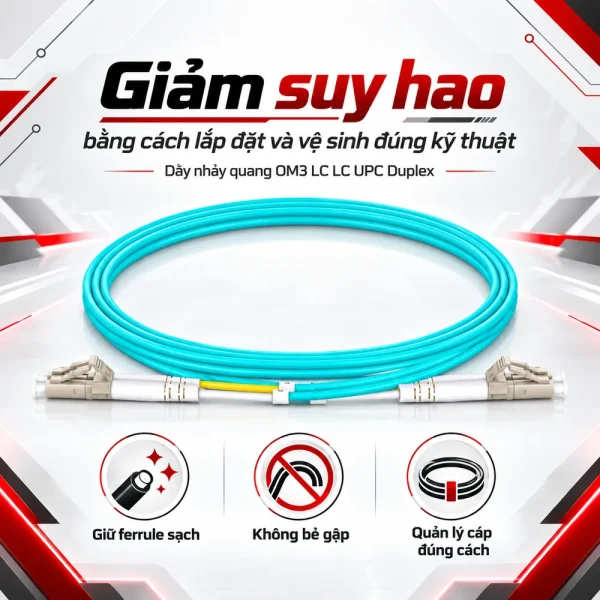 Dây nhảy quang OM3 LC LC UPC Duplex