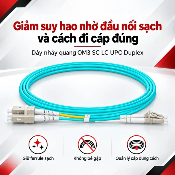 Dây nhảy quang OM3 SC LC UPC Duplex