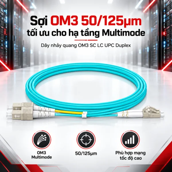Dây nhảy quang OM3 SC LC UPC Duplex