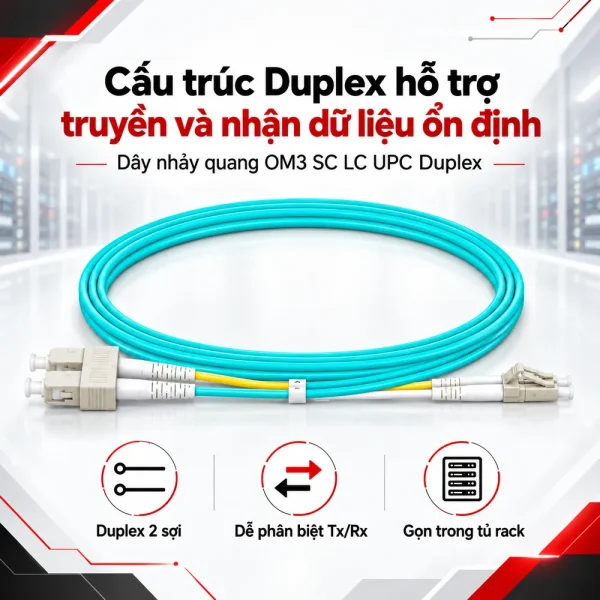 Dây nhảy quang OM3 SC LC UPC Duplex