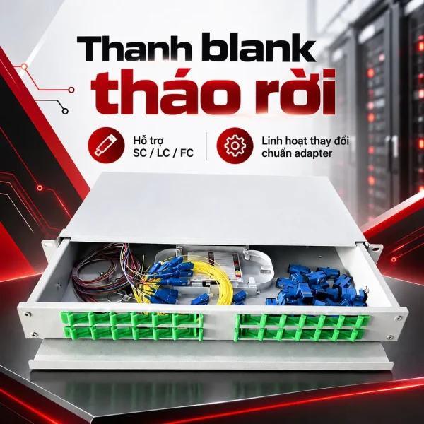 Hộp phối quang khay trượt lắp rack 24FO