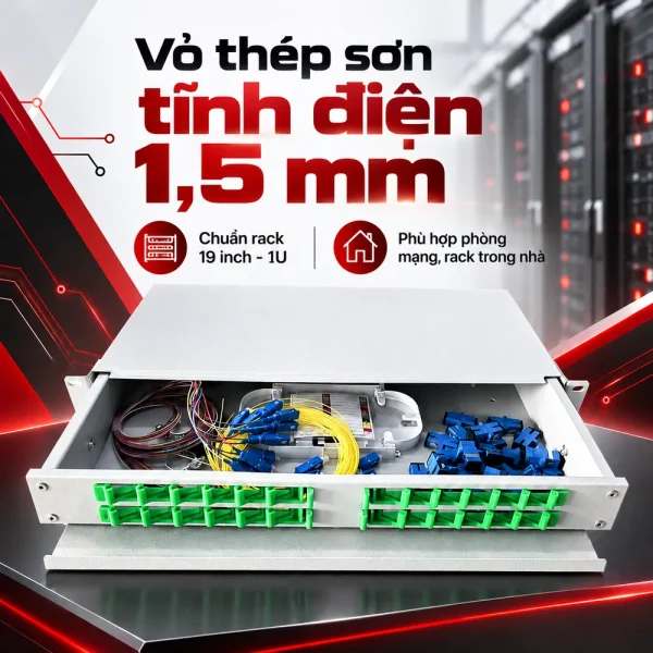 Hộp phối quang khay trượt lắp rack 24FO