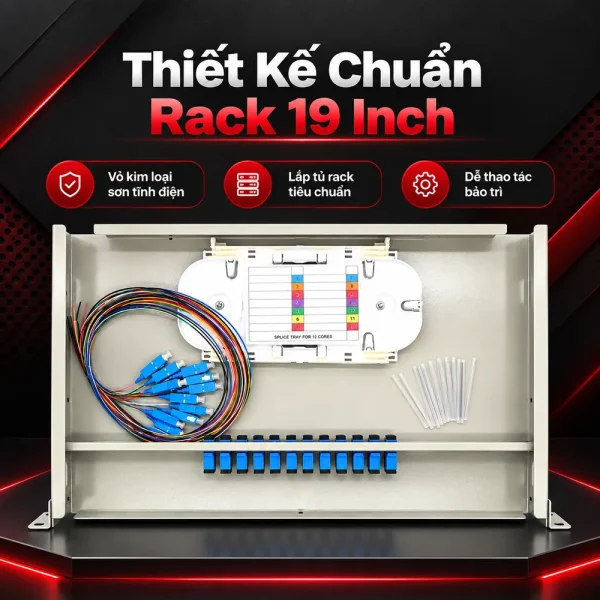 Hộp phối quang ODF 12FO chuẩn FC trong nhà