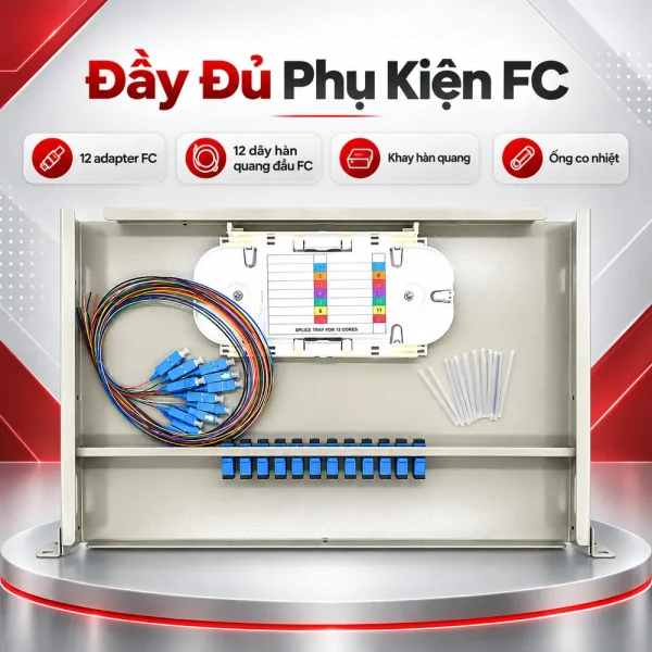 Hộp phối quang ODF 12FO chuẩn FC trong nhà