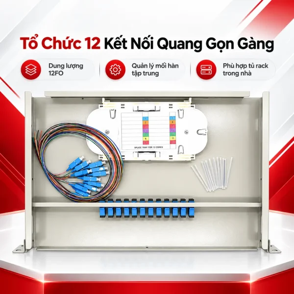 Hộp phối quang ODF 12FO chuẩn FC trong nhà