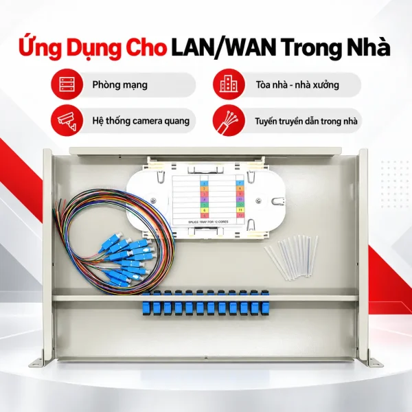 Hộp phối quang ODF 12FO chuẩn FC trong nhà
