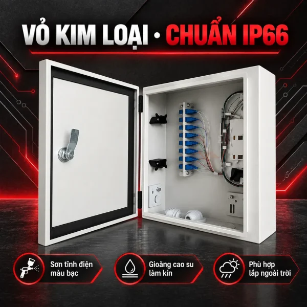 Hộp phối quang ODF 16FO ngoài trời vỏ kim loại
