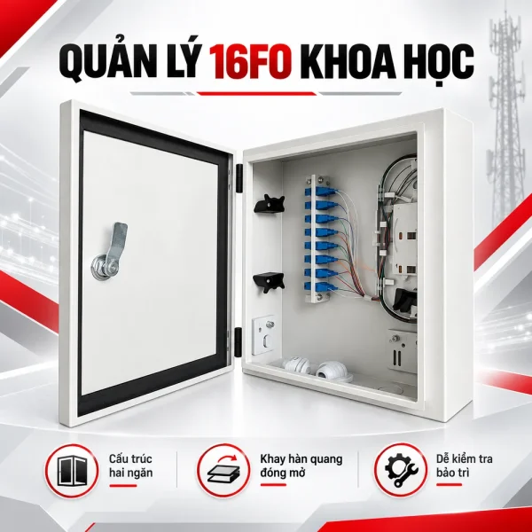 Hộp phối quang ODF 16FO ngoài trời vỏ kim loại