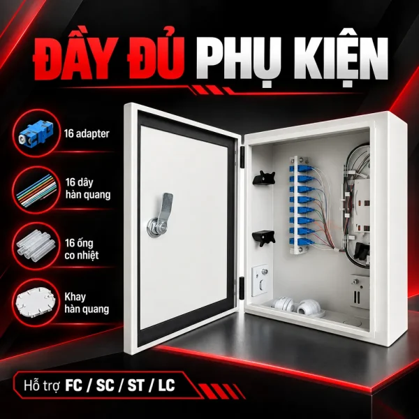 Hộp phối quang ODF 16FO ngoài trời vỏ kim loại