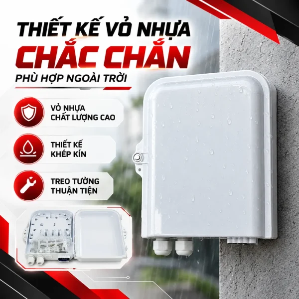 Hộp phối quang ODF 16FO outdoor ngoài trời vỏ nhựa