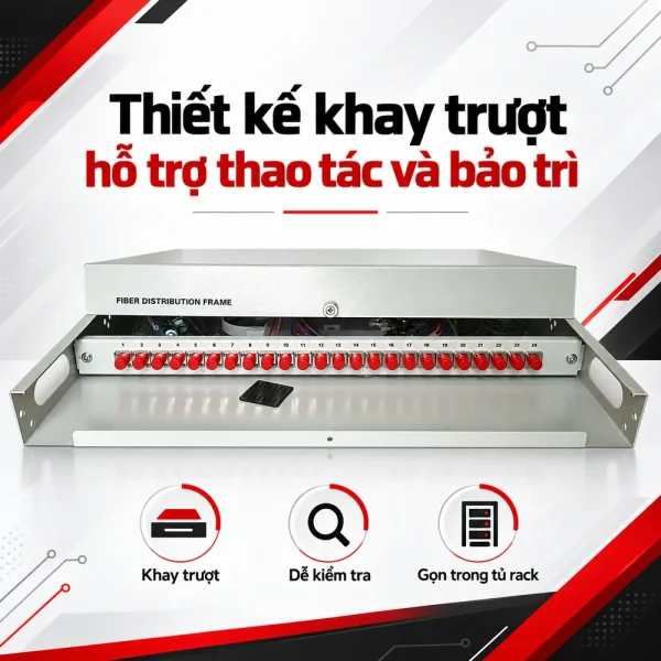 Hộp phối quang ODF 24 Core trong nhà chuẩn FC