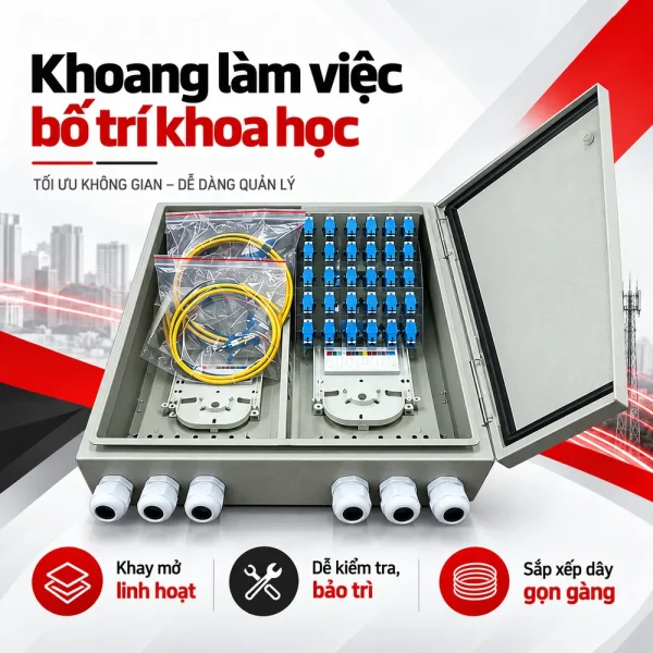 Hộp phối quang ODF 32FO outdoor ngoài trời vỏ kim loại