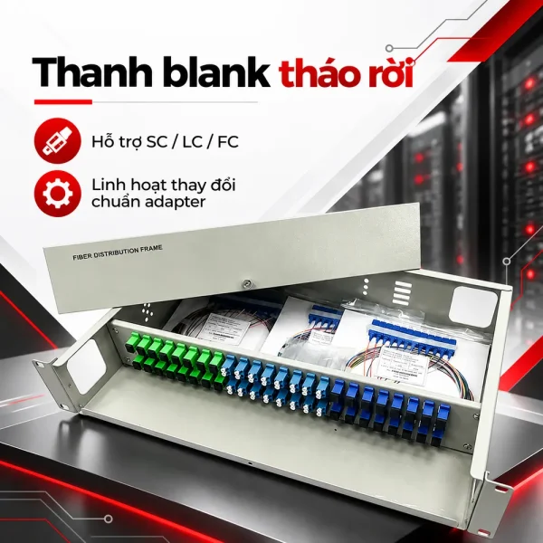 Hộp phối quang ODF 48FO khay trượt lắp rack