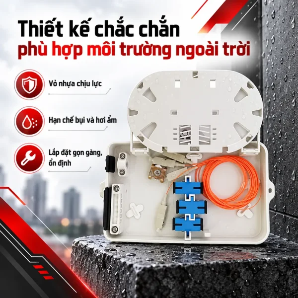 Hộp phối quang ODF 4FO ngoài trời đầy đủ phụ kiện