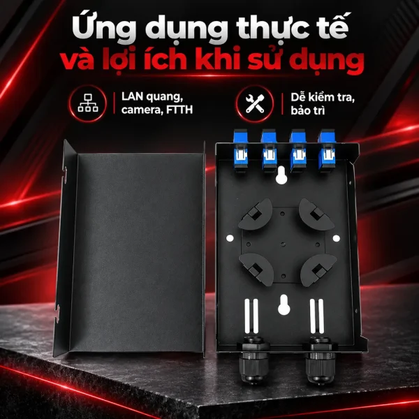 Hộp phối quang ODF 8FO vỏ kim loại treo tường