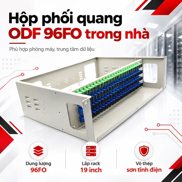 Hộp phối quang ODF 96FO trong nhà đầy đủ phụ kiện