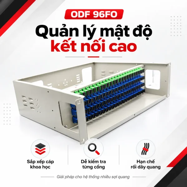 Hộp phối quang ODF 96FO trong nhà đầy đủ phụ kiện