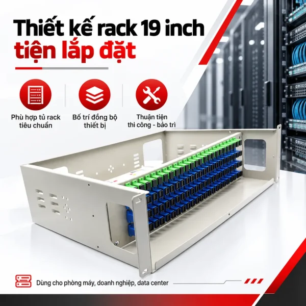 Hộp phối quang ODF 96FO trong nhà đầy đủ phụ kiện