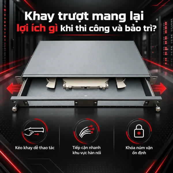 Hộp phối quang ODF Alantek 48 FO khay trượt 306-8R2UBN-0000