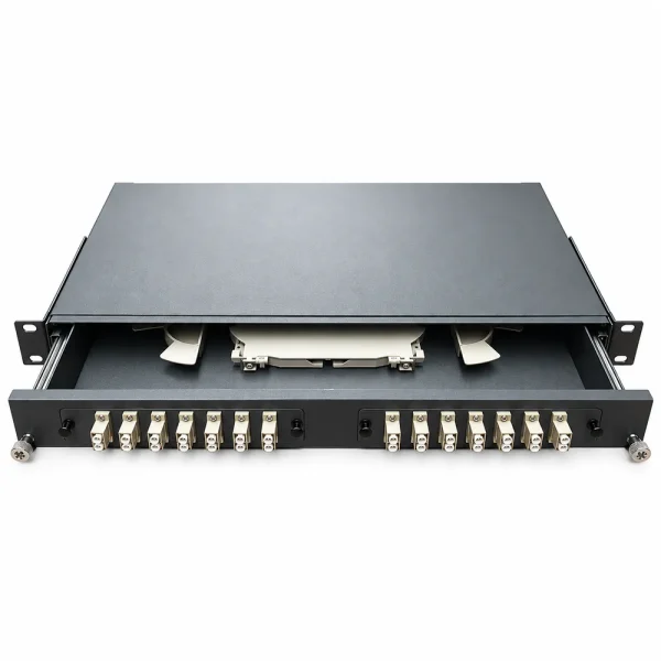 Hộp phối quang ODF Alantek khay trượt 24FO lắp rack 19 inch 306-8R1UBN-0000
