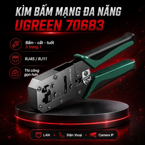 Kìm bấm mạng đa năng Ugreen 70683 RJ45/RJ1