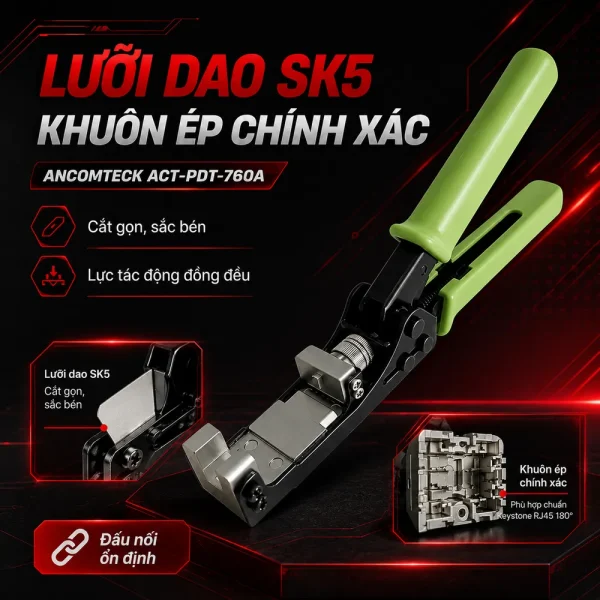 Kìm bóp loại nhân mạng thằng 180 độ ANCOMTECK ACT-PDT-760A