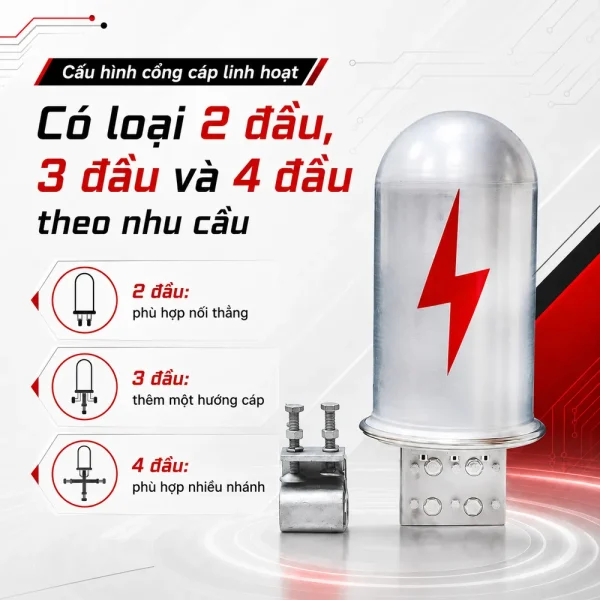 Măng xông OPGW – Hộp nối cáp quang OPGW chuyên dụng