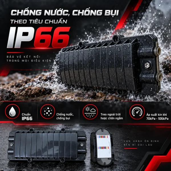 Măng xông quang 12FO đầy đủ phụ kiện